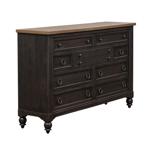Americana Farmhouse 9 Drawer Dresser in Black - Furniture House (VA)