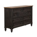 Americana Farmhouse 9 Drawer Dresser in Black - Furniture House (VA)