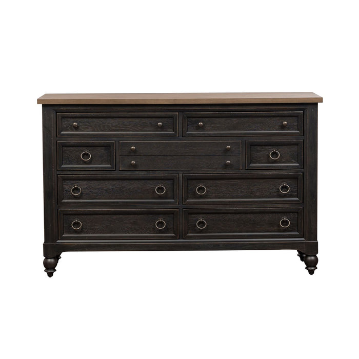 Americana Farmhouse 9 Drawer Dresser in Black - Furniture House (VA)