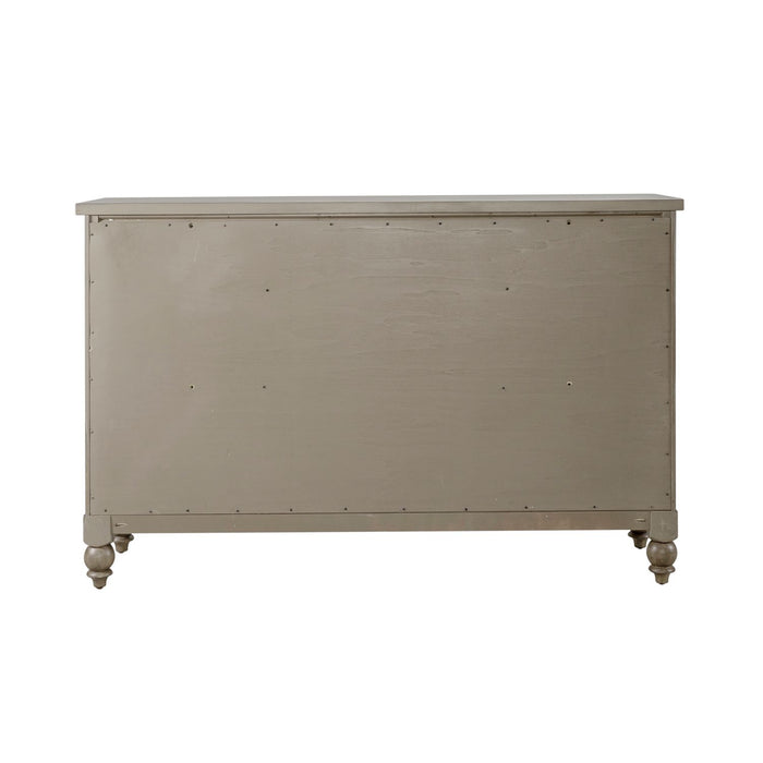 Americana Farmhouse 9 Drawer Dresser in Dusty Taupe and Black - Furniture House (VA)
