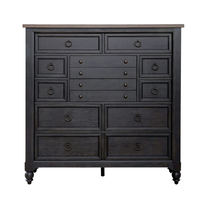 Americana Farmhouse 12 Drawer Chesser in Black - Furniture House (VA)
