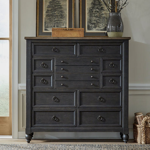 Liberty Furniture Americana Farmhouse 12 Drawer Chesser in Black image