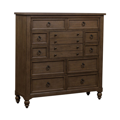 Americana Farmhouse 12 Drawer Chesser in Dusty Taupe and Black - Furniture House (VA)