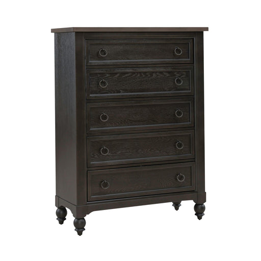 Americana Farmhouse 5 Drawer Chest in Black - Furniture House (VA)