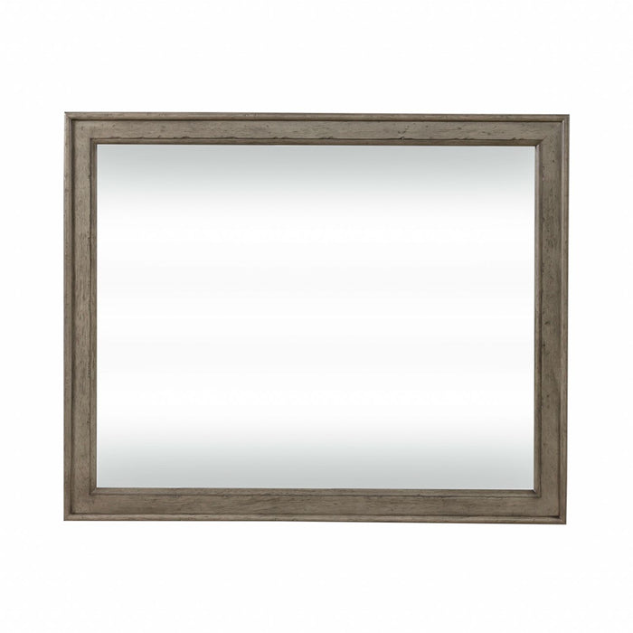 Americana Farmhouse Landscape Mirror in Dusty Taupe and Black - Furniture House (VA)