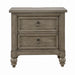 Americana Farmhouse 2 Drawer Nightstand in Dusty Taupe and Black - Furniture House (VA)