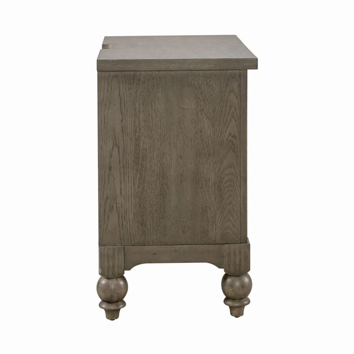 Americana Farmhouse 2 Drawer Nightstand in Dusty Taupe and Black - Furniture House (VA)