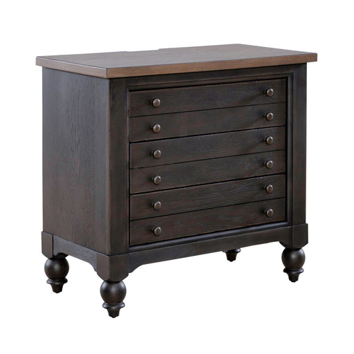 Americana Farmhouse 6 Drawer Bedside Chest in Black - Furniture House (VA)