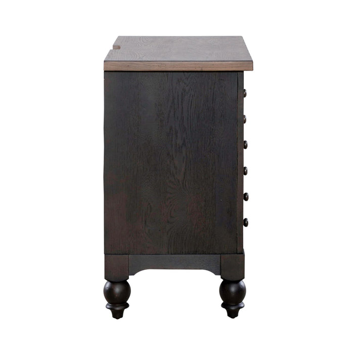 Americana Farmhouse 6 Drawer Bedside Chest in Black - Furniture House (VA)