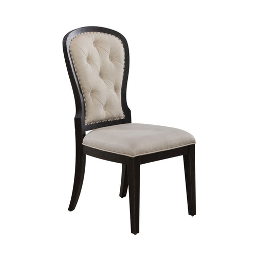 Americana Farmhouse Uph Tufted Back Side Chair - Black - Furniture House (VA)