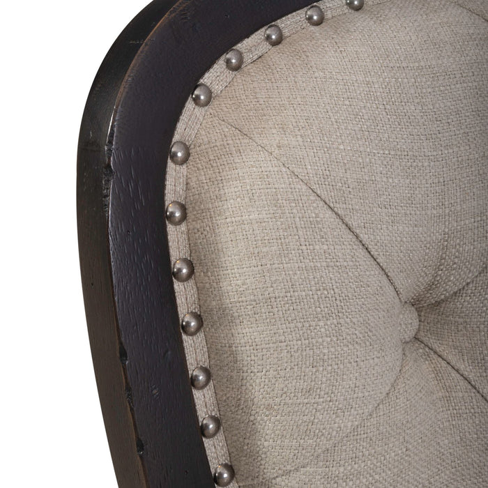Americana Farmhouse Uph Tufted Back Side Chair - Black - Furniture House (VA)