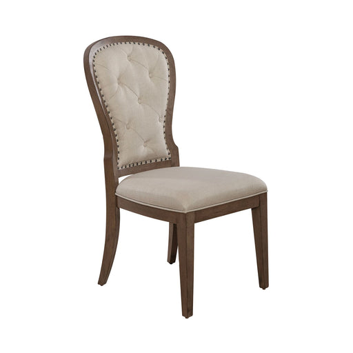 Americana Farmhouse Uph Tufted Back Side Chair (Set of 2) in Dusty Taupe & Black - Furniture House (VA)