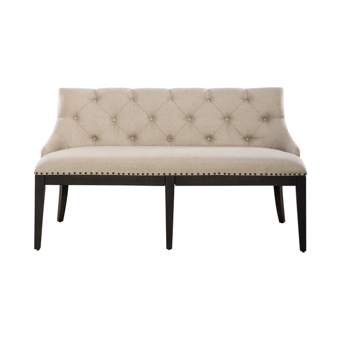 Americana Farmhouse Uph Shelter Dining Bench in Dusty Taupe & Black - Furniture House (VA)