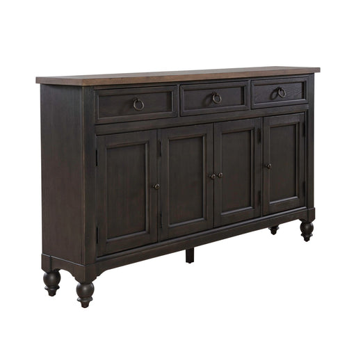Americana Farmhouse Hall Buffet in Dusty Taupe & Black - Furniture House (VA)