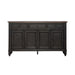 Americana Farmhouse Hall Buffet in Dusty Taupe & Black - Furniture House (VA)