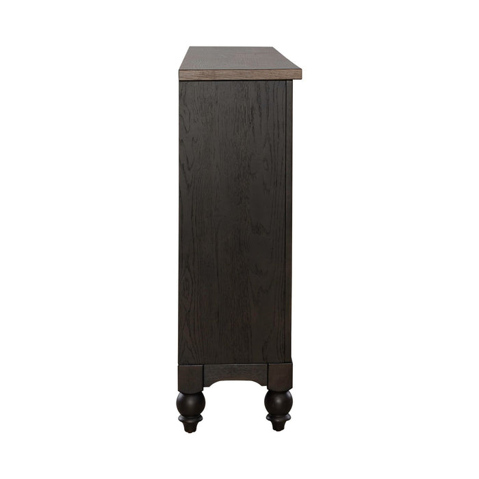 Americana Farmhouse Hall Buffet in Dusty Taupe & Black - Furniture House (VA)