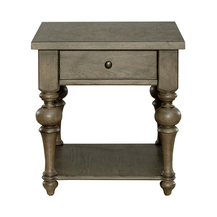 Americana Farmhouse End Table in Dusty Taupe - Furniture House (VA)