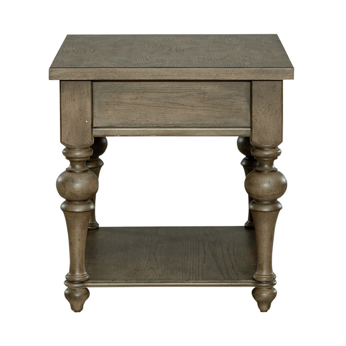 Americana Farmhouse End Table in Dusty Taupe - Furniture House (VA)