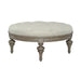 Americana Farmhouse Round Cocktail Ottoman in Dusty Taupe - Furniture House (VA)