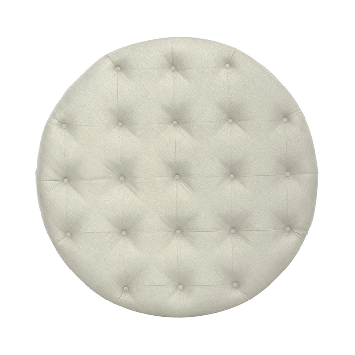 Americana Farmhouse Round Cocktail Ottoman in Dusty Taupe - Furniture House (VA)