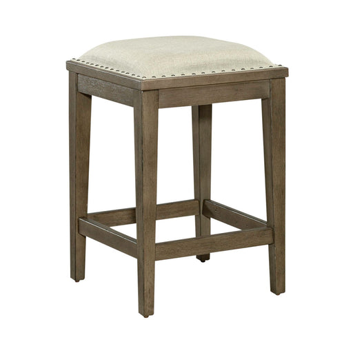 Americana Farmhouse Upholstered Console Stool in Dusty Taupe - Furniture House (VA)