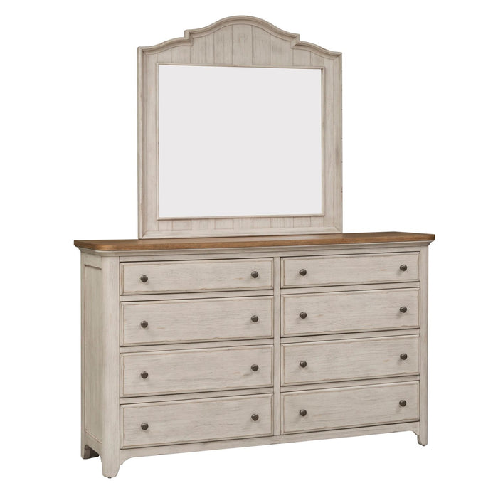 Farmhouse Reimagined King Sleigh Bed, Dresser & Mirror