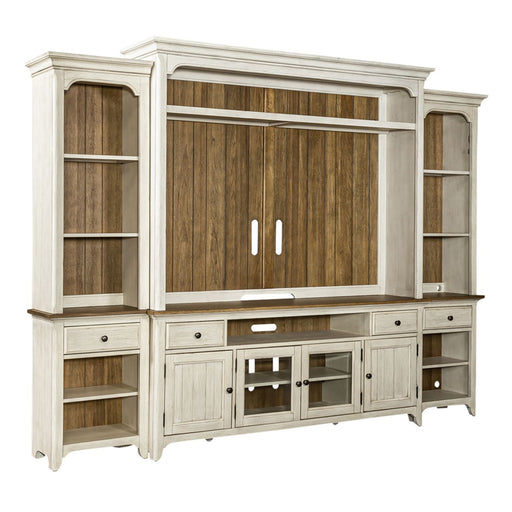 Farmhouse Reimagined Entertainment Center with Piers - Furniture House (VA)