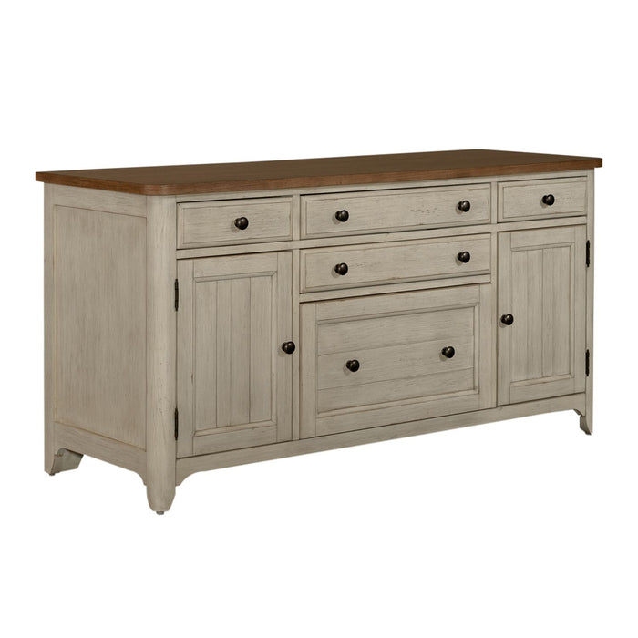 Farmhouse Reimagined Door Credenza in Antique White - Furniture House (VA)