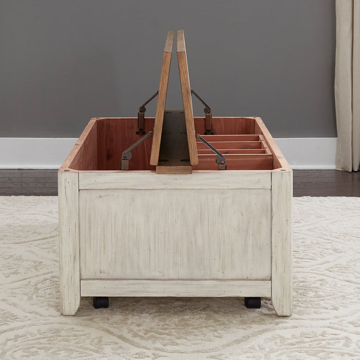 Farmhouse Reimagined Storage Trunk in Antique White - Furniture House (VA)