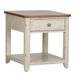 Farmhouse Reimagined End Table with Basket in Antique White - Furniture House (VA)