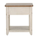 Farmhouse Reimagined End Table with Basket in Antique White - Furniture House (VA)