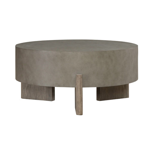 Affinity Round Cocktail Table in Dusty Taupe with Concrete Top - Furniture House (VA)