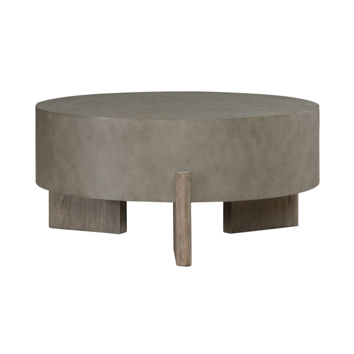 Affinity Round Cocktail Table in Dusty Taupe with Concrete Top - Furniture House (VA)