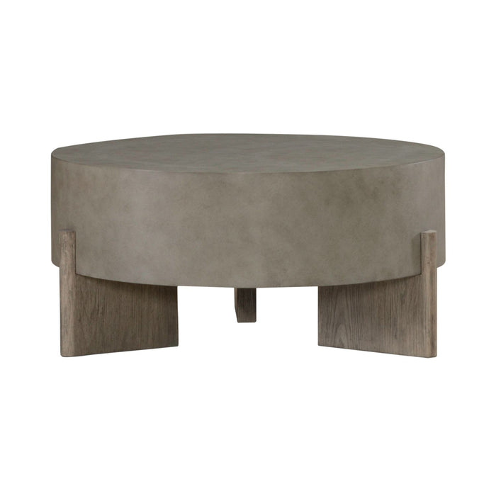 Affinity Round Cocktail Table in Dusty Taupe with Concrete Top - Furniture House (VA)