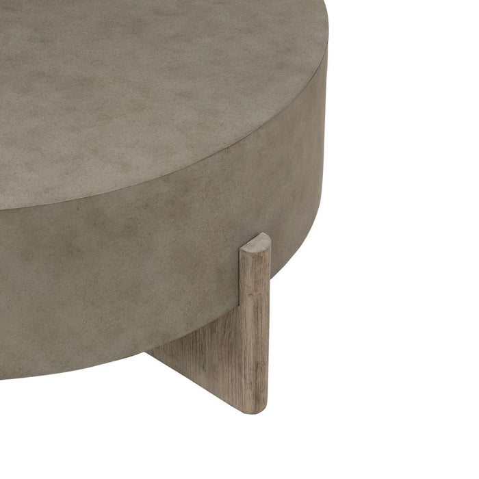 Affinity Round Cocktail Table in Dusty Taupe with Concrete Top - Furniture House (VA)