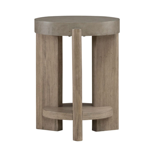 Affinity Chairside Table in Dusty Taupe with Concrete Top - Furniture House (VA)