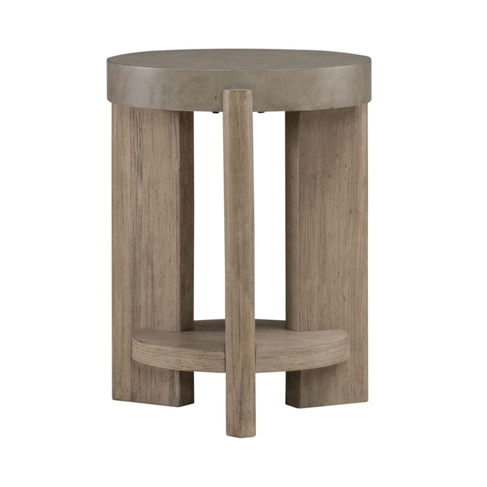 Affinity Chairside Table in Dusty Taupe with Concrete Top - Furniture House (VA)