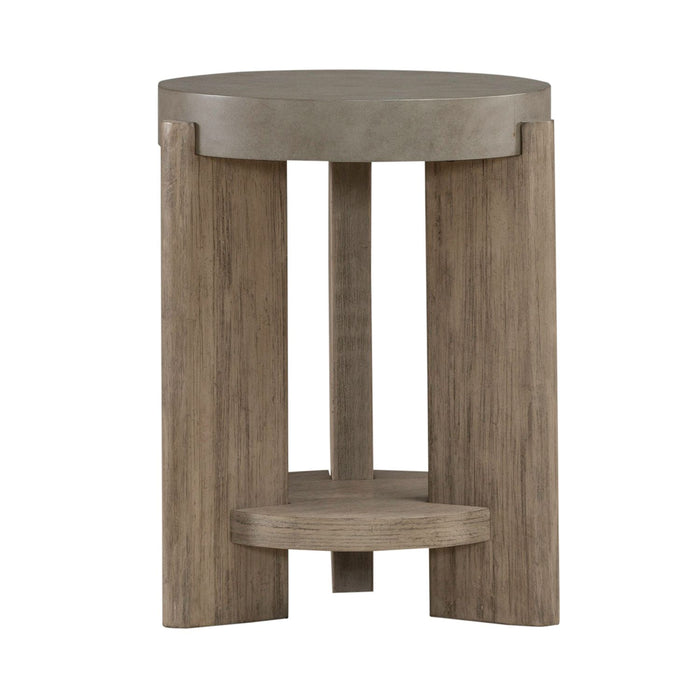 Affinity Chairside Table in Dusty Taupe with Concrete Top - Furniture House (VA)