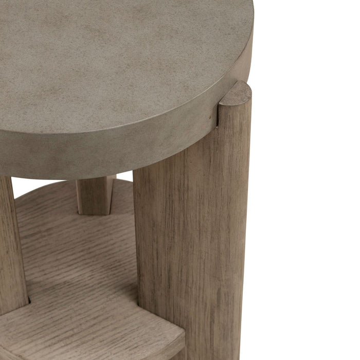 Affinity Chairside Table in Dusty Taupe with Concrete Top - Furniture House (VA)