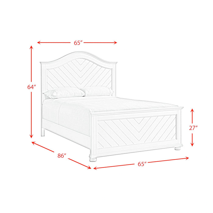 Kona Bedroom Set with 2 Nightstands in White