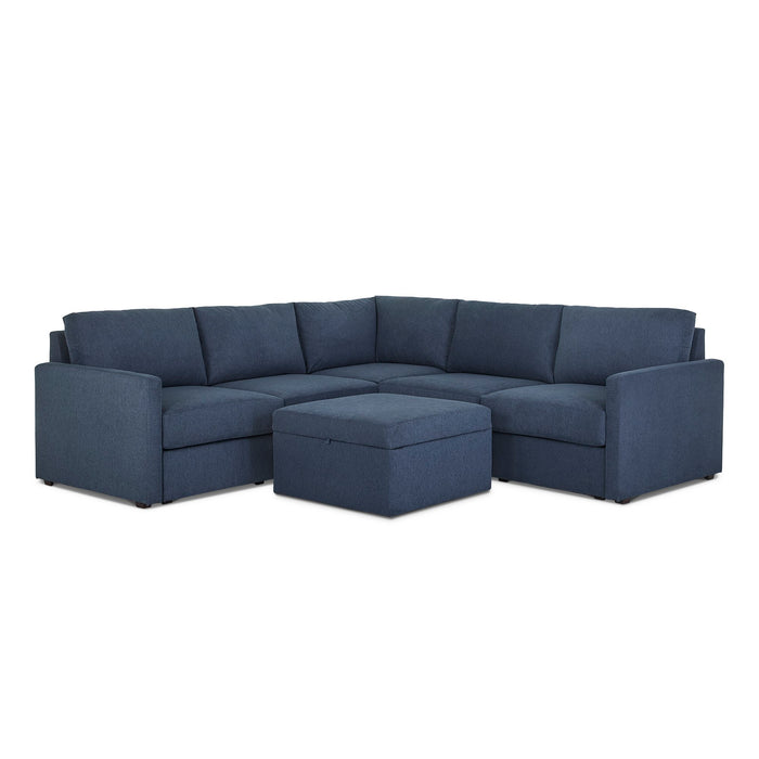 Flex 5-Seat Sectional with Narrow Arm and Storage Ottoman - 5000003820
