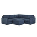 Flex 5-Seat Sectional with Narrow Arm and Storage Ottoman - 5000003820