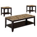 Flores 3-piece Occasional Table Set with Shelf Cappuccino - Furniture House (VA)
