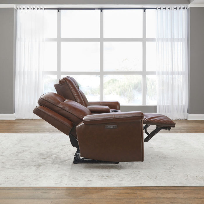 Avery Loveseat w/Console P2 - Cognac - Furniture House (VA)