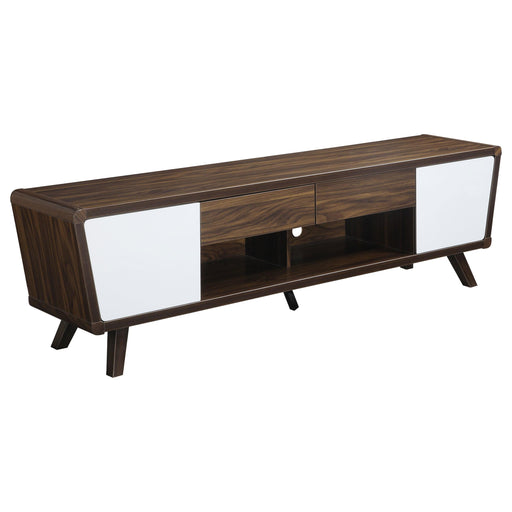 Alvin 2-drawer TV Console Dark Walnut and Glossy White - Furniture House (VA)