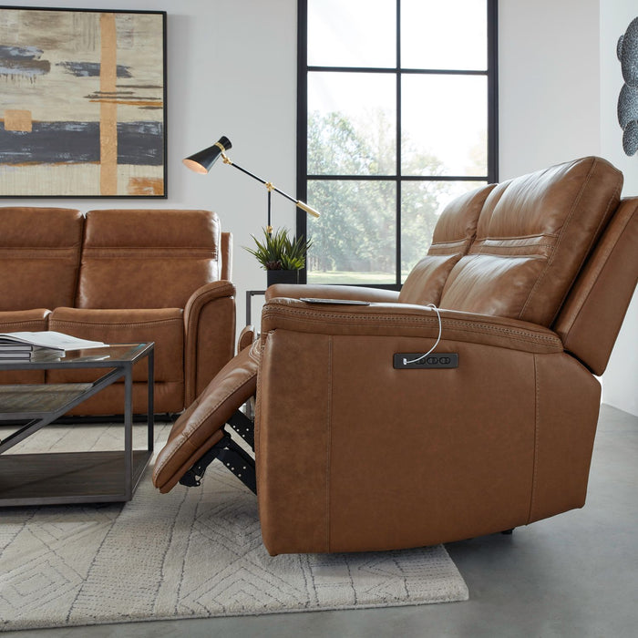 Cooper Loveseat w/Console P3 & ZG in Camel - Furniture House (VA)
