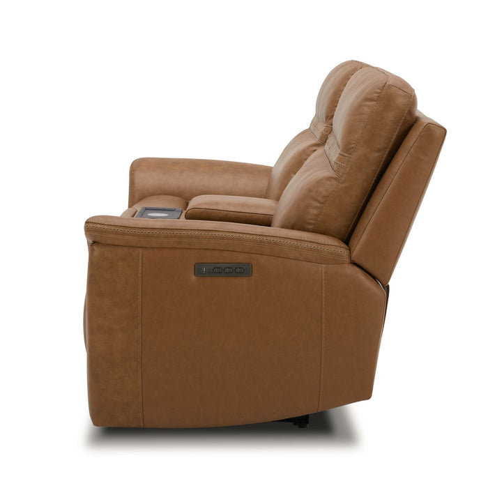 Cooper Loveseat w/Console P3 & ZG in Camel - Furniture House (VA)