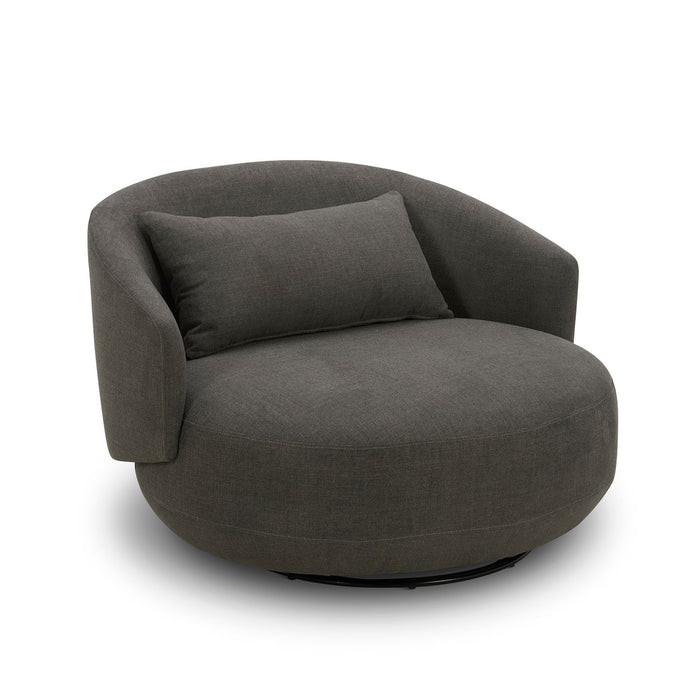 Haley Uph Swivel Cuddler Chair - Charcoal - Furniture House (VA)