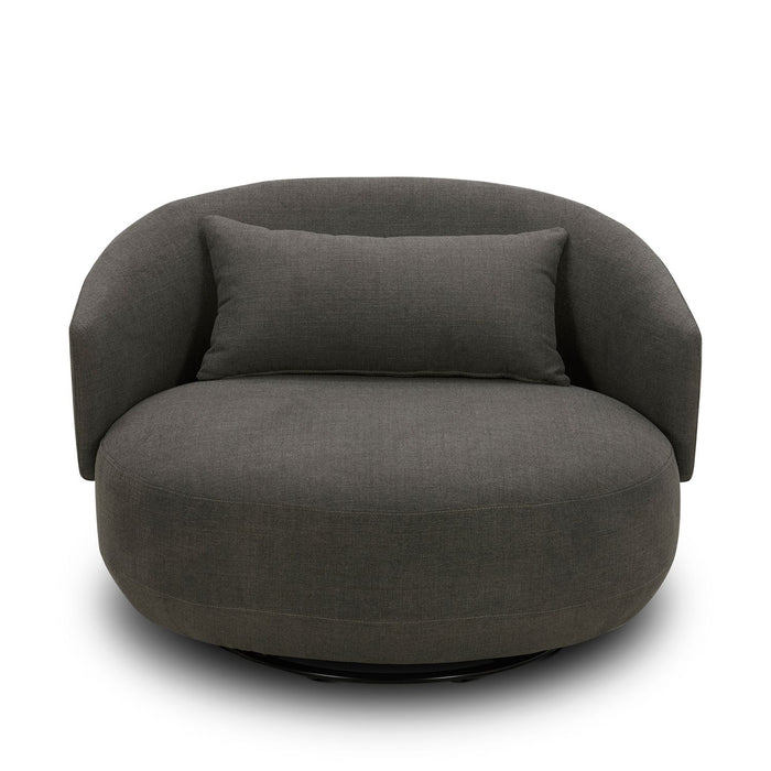 Haley Uph Swivel Cuddler Chair - Charcoal - Furniture House (VA)