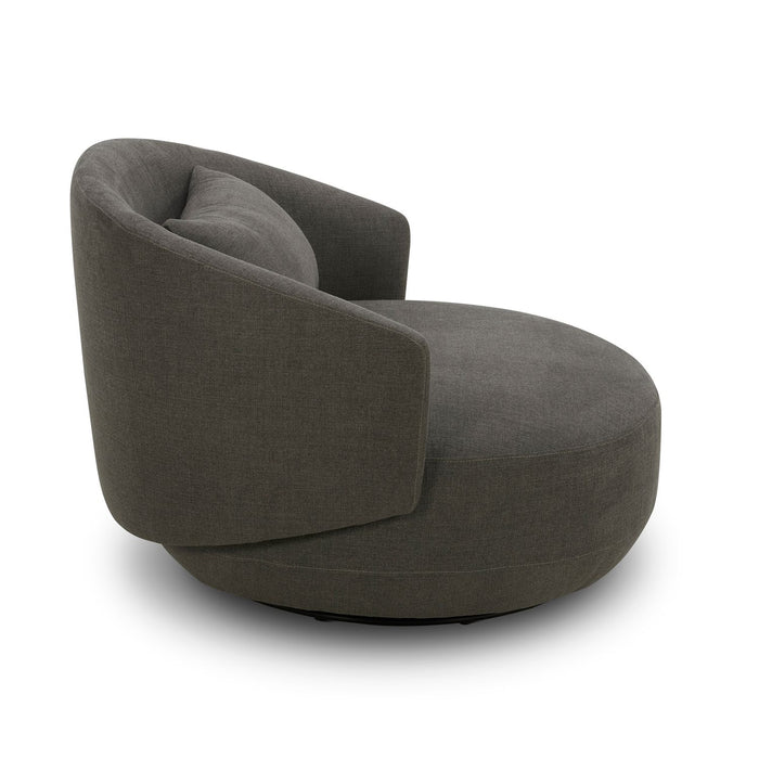 Haley Uph Swivel Cuddler Chair - Charcoal - Furniture House (VA)